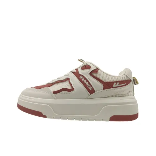 WARRIOR Skateboard Shoes Women's Low-Top Beige/Iron Red