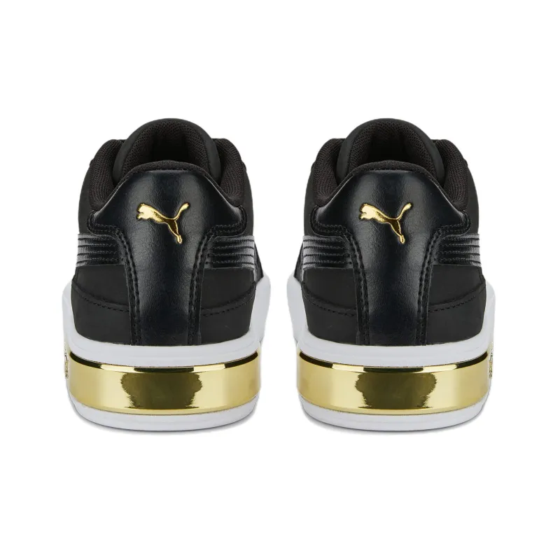 PUMA Cali Star Glam Anti Slip Wear Resistant Low Top Skateboard Shoes Women's Black White Gold-4