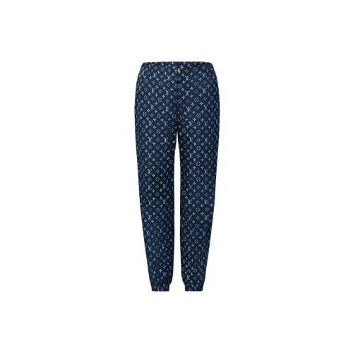 LOUIS VUITTON New Quarterly Products Of LV Knitted Sweatpants Women's Navy Blue