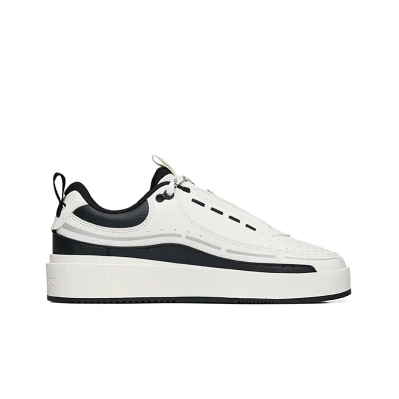 Anta Life Collection Lightweight And Wear resistant Low Top Skateboard Shoes Women's White Black Gray-1