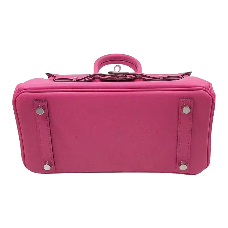 HERMES Birkin Jonathan Leather Handbag Women's 5R Rose Shocking Vibrant Pink-3