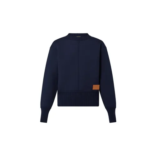 LOUIS VUITTON New Quarterly Products Of LV Cashmere Sweaters Women's Navy Blue