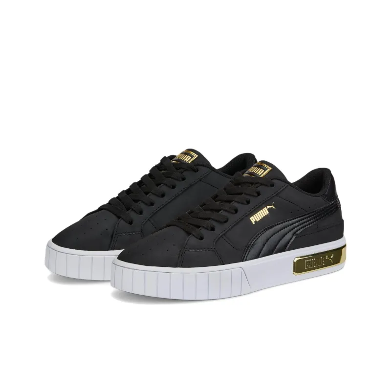 PUMA Cali Star Glam Anti Slip Wear Resistant Low Top Skateboard Shoes Women's Black White Gold-2