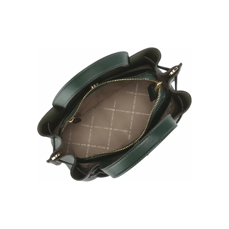 MICHAEL KORS Emilia Leather Tote Bag, Shopping Bag, Shoulder Bag, Handbag Trumpets Women's Dark Green-2
