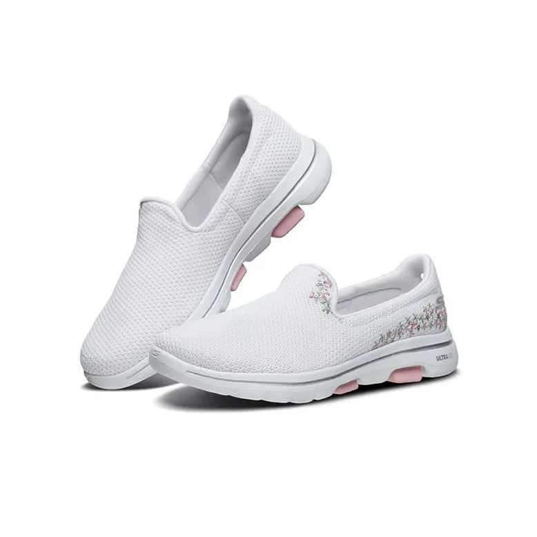 Skechers Go Walk 5 Cushioned Anti Slip Wear Resistant Breathable Lightweight Low Top Casual Shoes Women's White-2