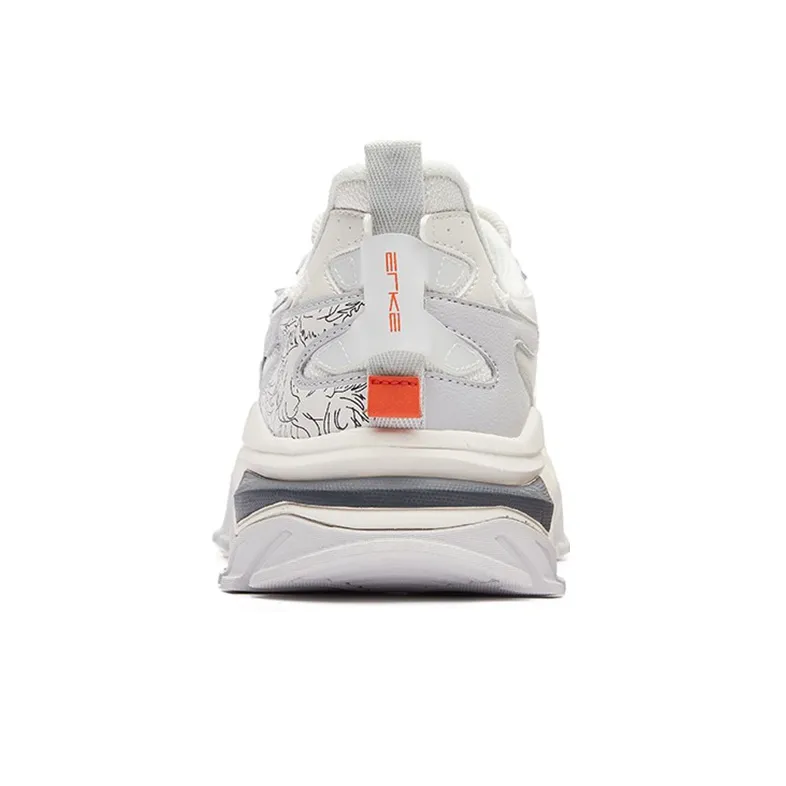 Erke Xun Seal Low-Top Sports Casual Shoes Men's White Gray-3