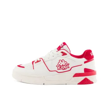 Kappa Wear Resistant Low Top Skateboard Shoes Unisex White Cherry Red