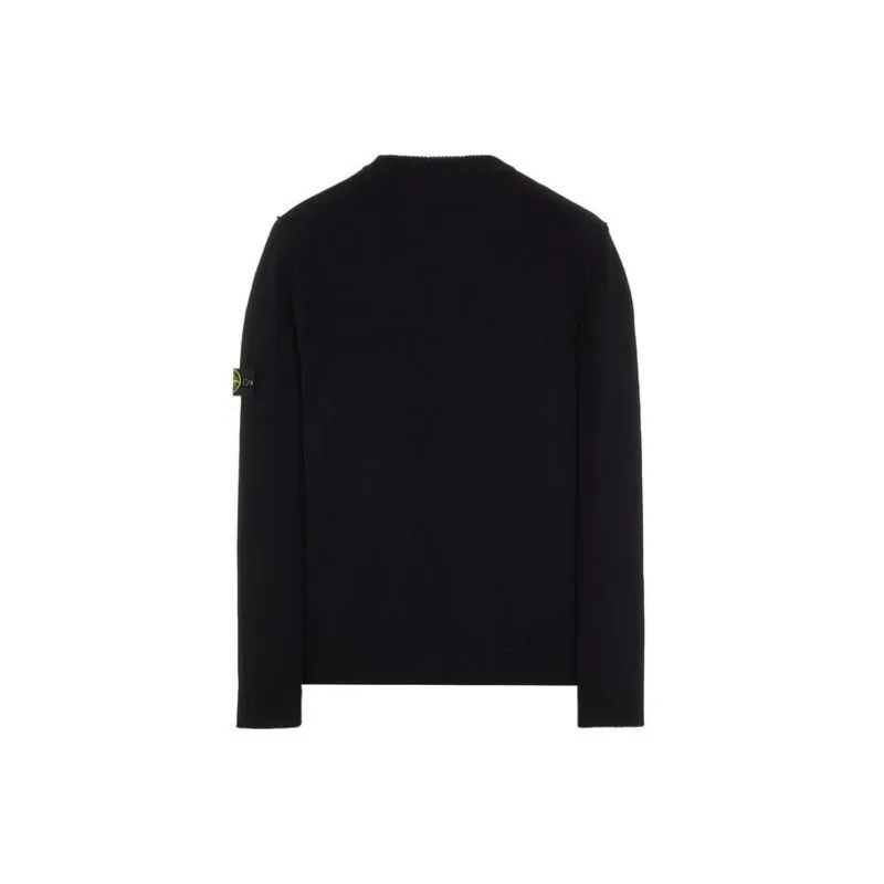 STONE ISLAND 508A3 Stockinette Stitch Lambswool Knitted Sweater-1