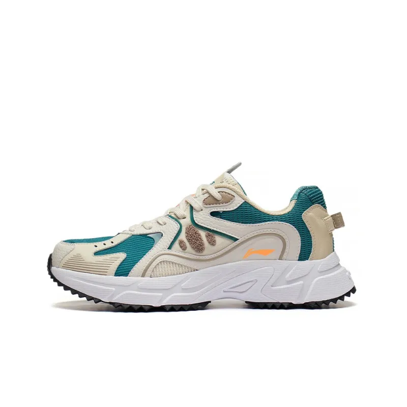 LiNing Cushioning Anti-Slip Wear-Resistant Breathability Low-Top Sports Casual Shoes Men's White Green-0