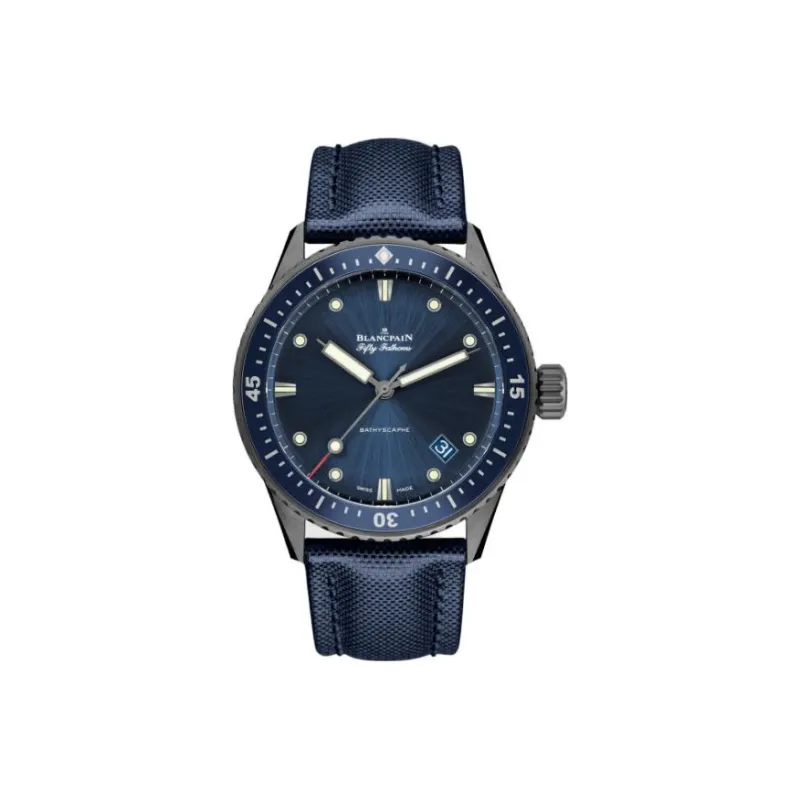 BLANCPAIN FIFTY FATHOMS Automatic Mechanical Movement Men's Watches Watch 43.6mm Blue Dial Ceramic Watch Case-0