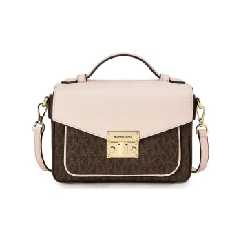 MICHAEL KORS Rose Artificial Leather Handbag Shoulder Bag Small Size Women's Dark Brown/Light Pink