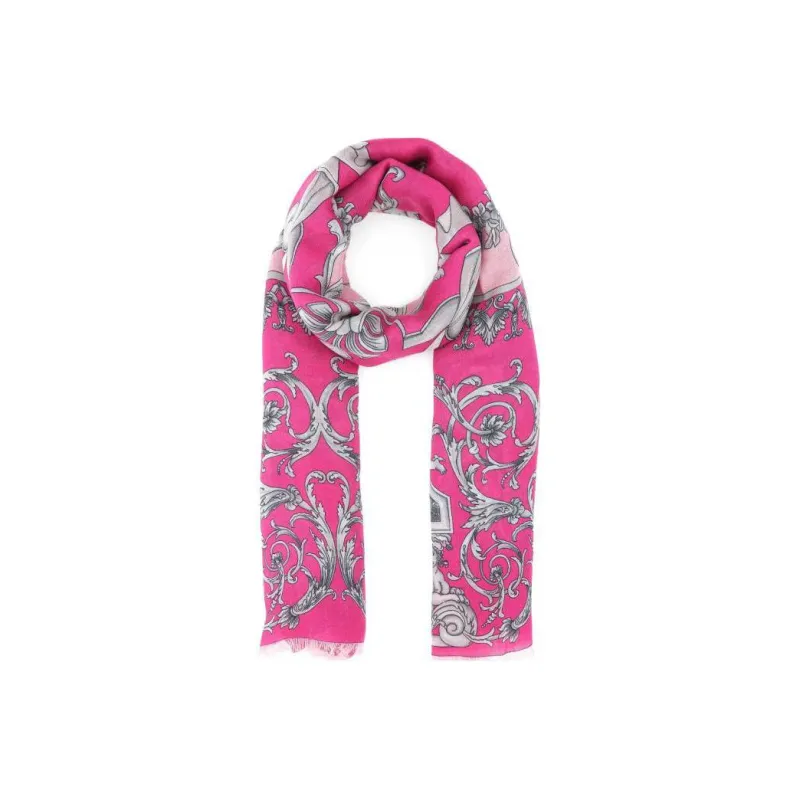 VERSACE Knit Scarves Unisex Peach Pink-1