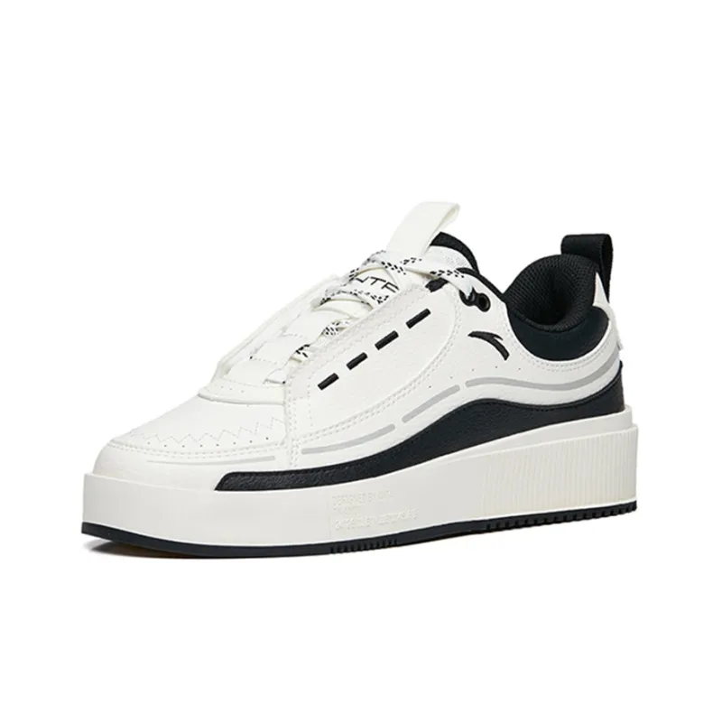 Anta Life Collection Lightweight And Wear resistant Low Top Skateboard Shoes Women's White Black Gray-2