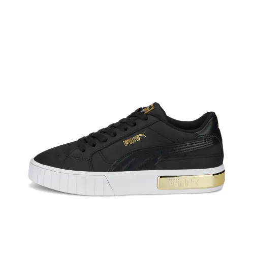 PUMA Cali Star Glam Anti Slip Wear Resistant Low Top Skateboard Shoes Women's Black White Gold