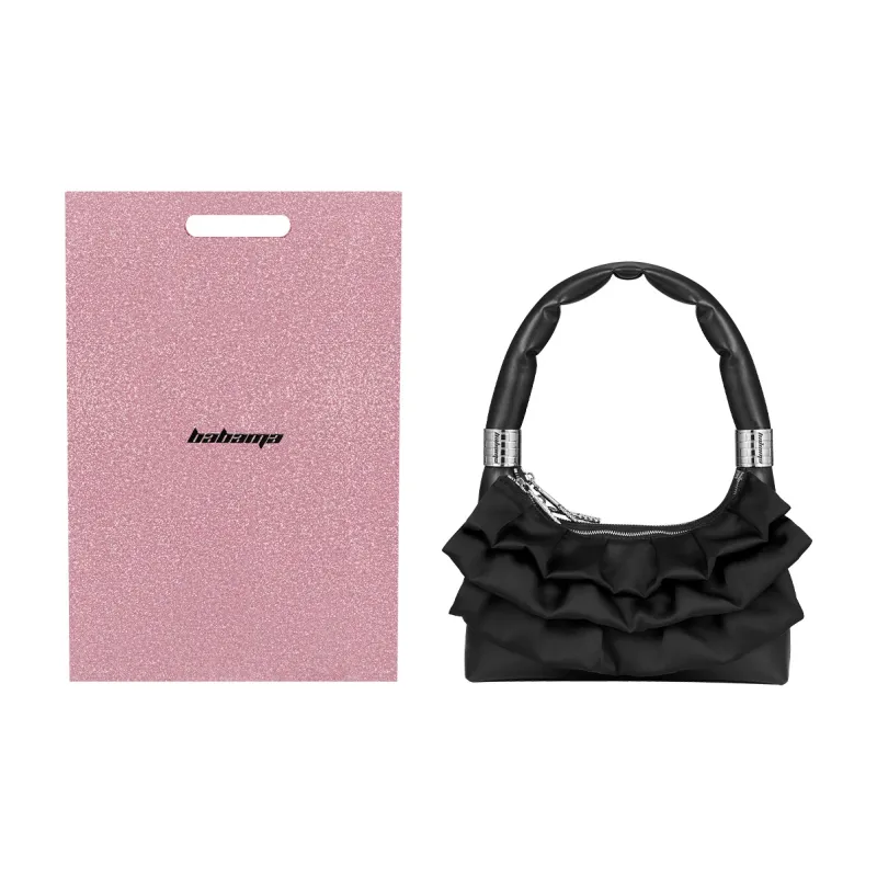 BABAMA Microfiber Synthetic Leather Shoulder Bag, Handbag, Shoulder Bag Regular Women's Black-2