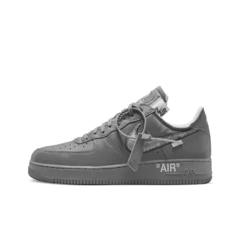 OFF WHITE x Nike Air Force 1 Grey Slip Resistant Cushioning Wear Resistant Low Top Skateboard Shoes Men's Gray