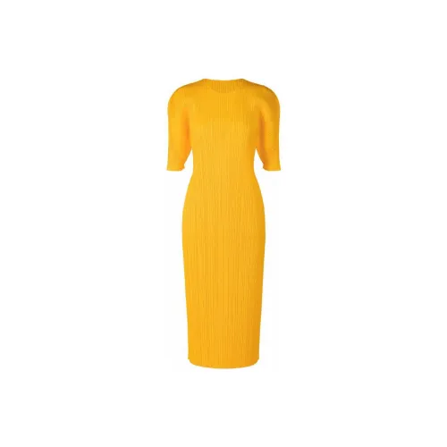 PLEATS PLEASE ISSEY MIYAKE Short-Sleeved Dresses Women's Yellow