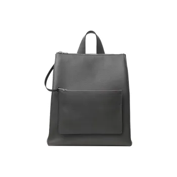 Valextra Cow Leather Backpack Unisex Smoky London Gray