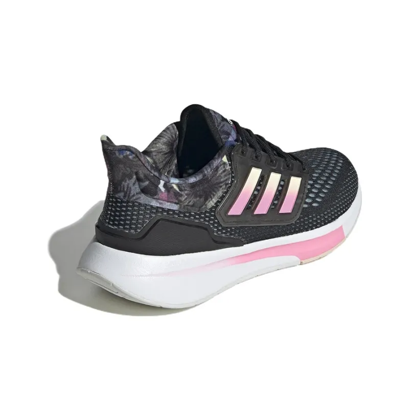 Adidas EQ21 Run Slip Resistant, Abrasion Resistant, Breathable Low Top Running Shoes Women's Black Pink-3