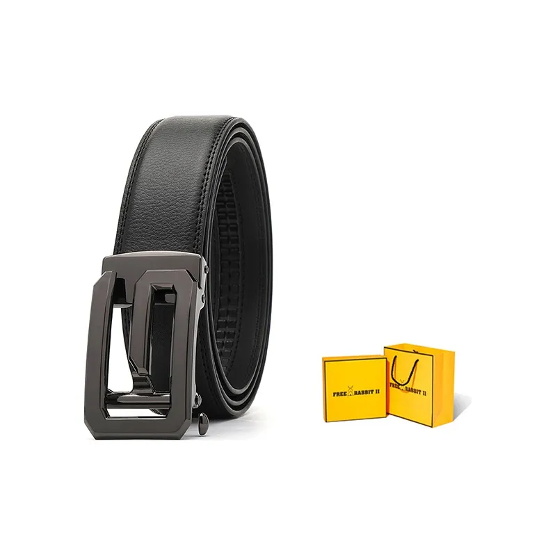 FREE RABBITⅡ Men's G Letter Automatic Buckle Cow Leather Belt Men's Width 3.5CM-7