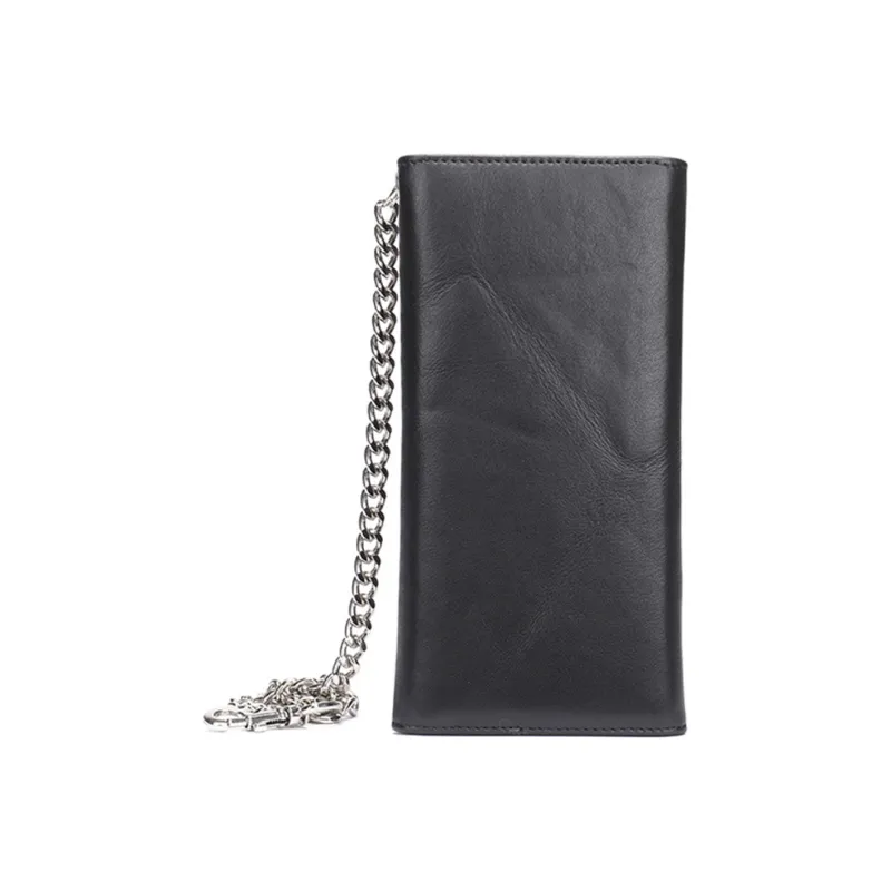 NOMK Top Grain Cow Leather Wallets Card Holders Regular Men's Black-2