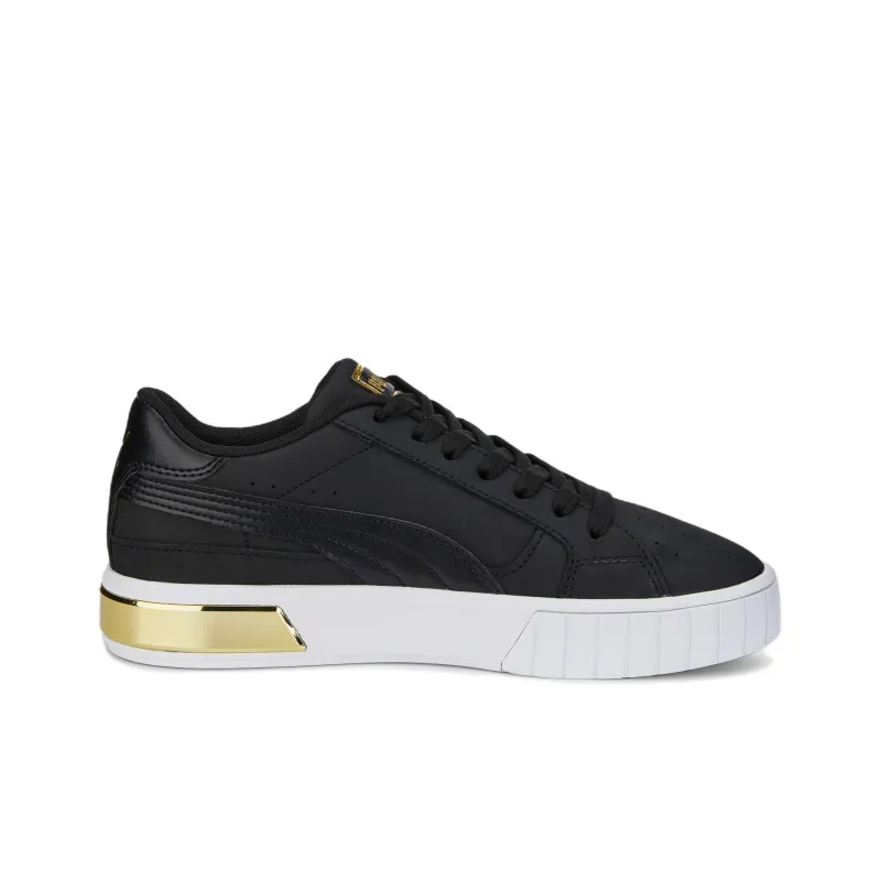 PUMA Cali Star Glam Anti Slip Wear Resistant Low Top Skateboard Shoes Women's Black White Gold-1