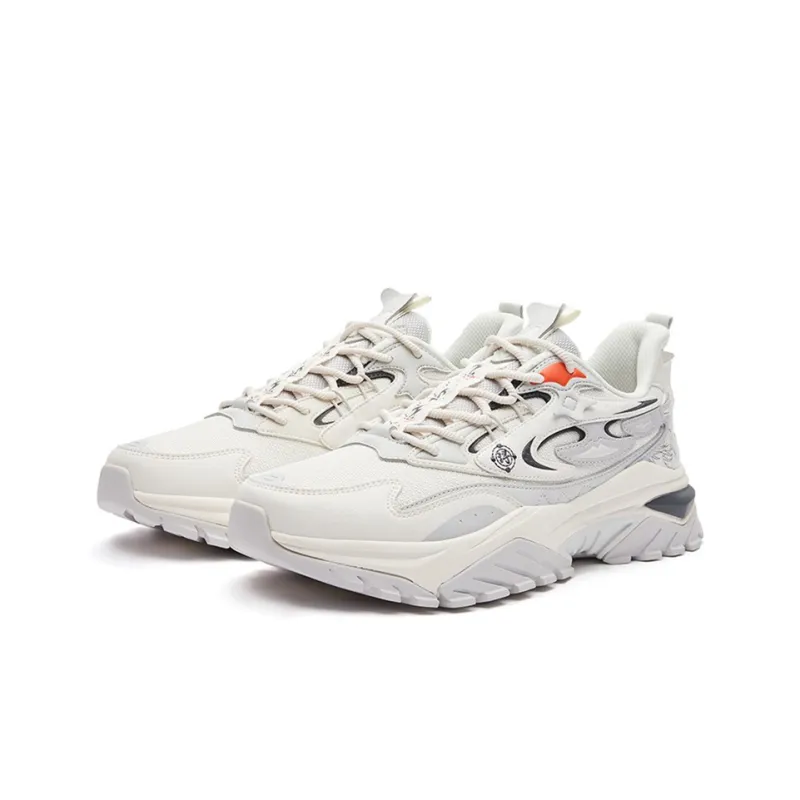 Erke Xun Seal Low-Top Sports Casual Shoes Men's White Gray-1