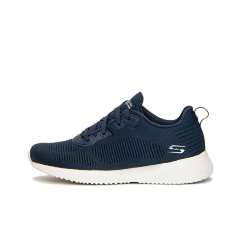 Skechers BOBS SQUAD Cushioned Anti Slip Wear Resistant Breathable Lightweight Low Top Casual Shoes Women's Navy-0