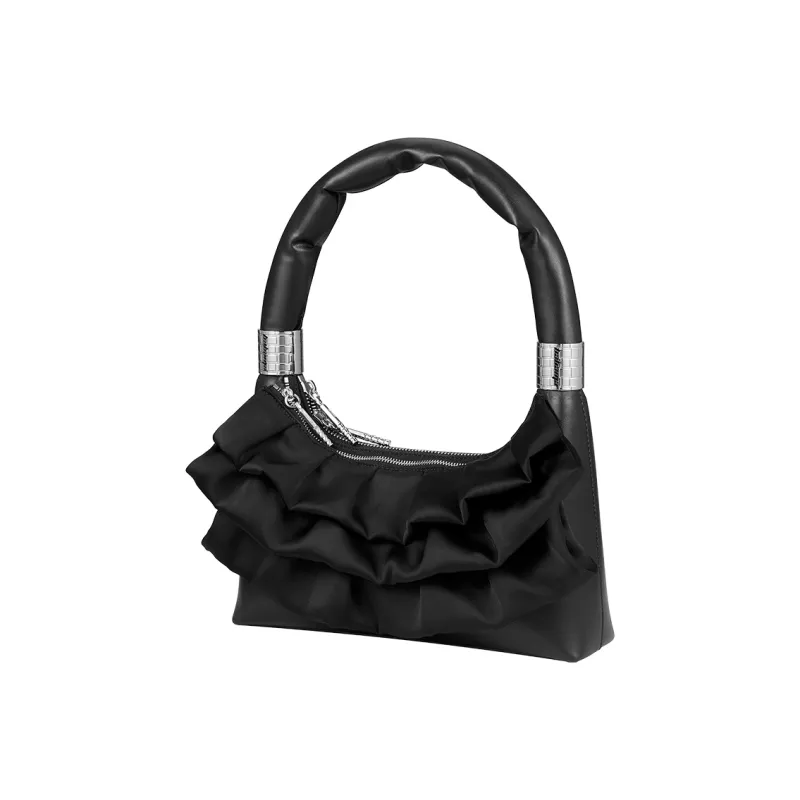 BABAMA Microfiber Synthetic Leather Shoulder Bag, Handbag, Shoulder Bag Regular Women's Black-3