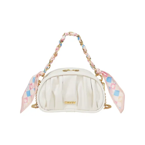 Miffy PU Bean Bag Chain Bag Handbag Shoulder Bag Crossbody Bag Women's Ecru/Green