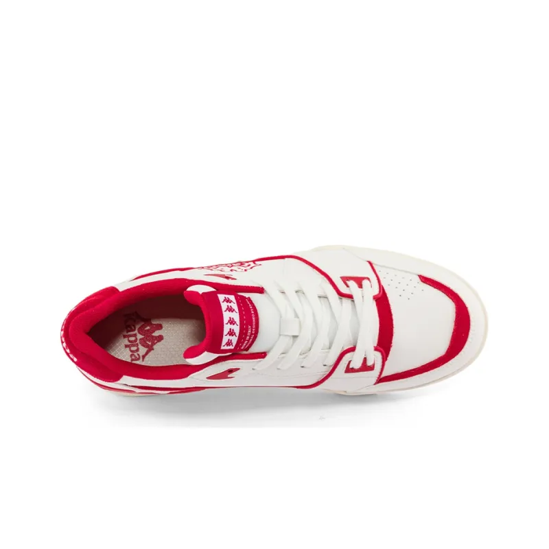 Kappa Wear Resistant Low Top Skateboard Shoes Unisex White Cherry Red-5