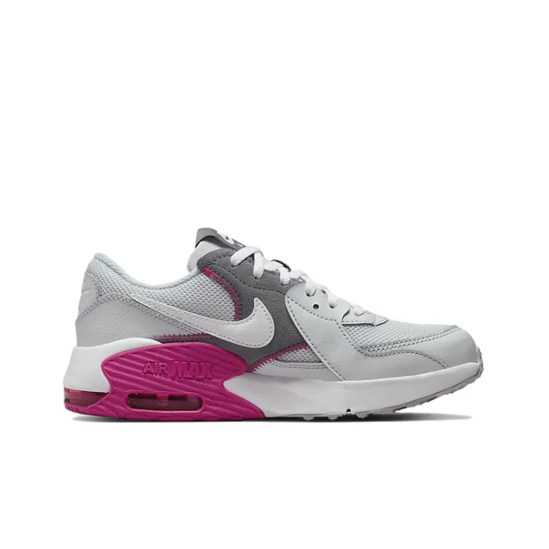 Nike Air Max Excee Abrasion Resistant Slip Resistant Lightweight Low Top Running Shoes GS Gray Purple-1
