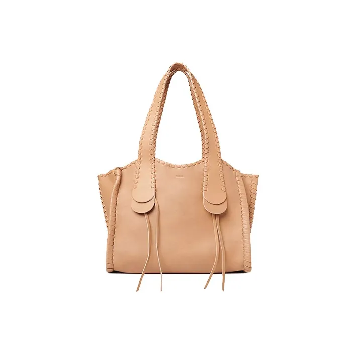 Chloe Mony Calfskin Tote Bag, Shopping Bag, Shoulder Bag, Handbag Tubas Women's Light Brown Umber-0