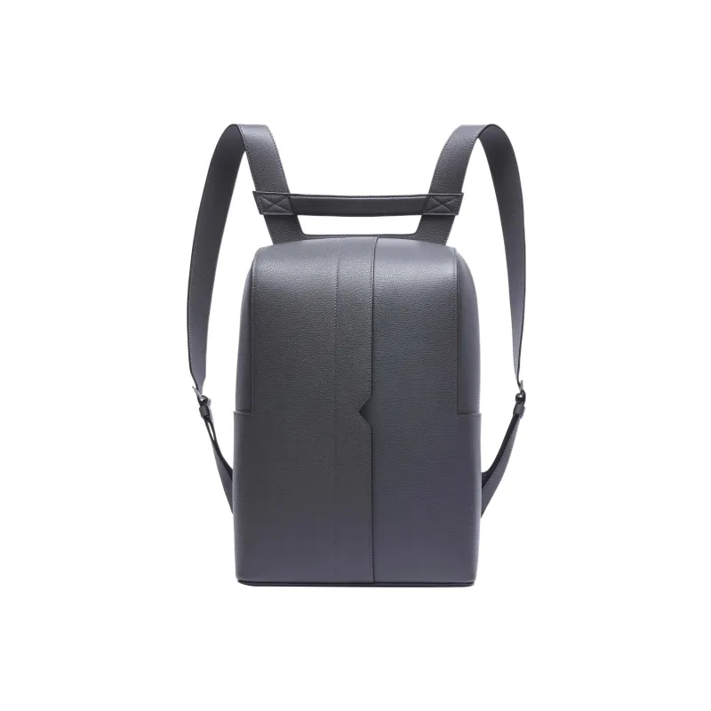 Valextra V - Line Cow Leather Backpack Men's Smoky London Gray-0