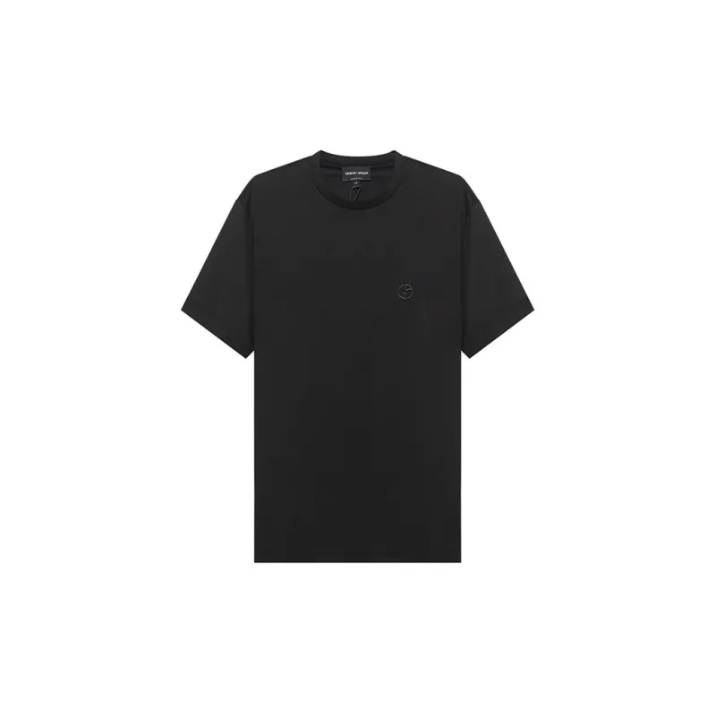 GIORGIO ARMANI Cotton interlock T shirt With Embroidered Logo-0
