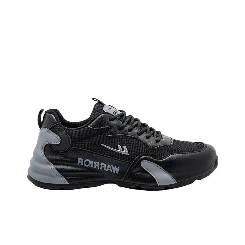 Warrior Shock Absorbing, Non Slip, Wear Resistant, Breathable And Lightweight Low Top Casual Shoes Men's Black Gray-1