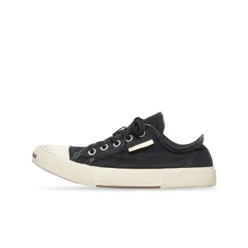 Balenciaga Paris Low Top Sneakers 'Black Destroyed Cotton And White Rubber' Women's