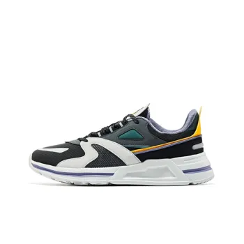 Erke Cushioned Anti Slip Wear Resistant Breathable Lightweight Low Top Running Shoes Men's Black Gray