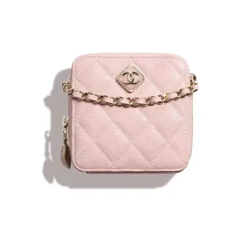 CHANEL Leather Small Square Box, Handheld Shoulder Bag, Crossbody Bag Women's Pink