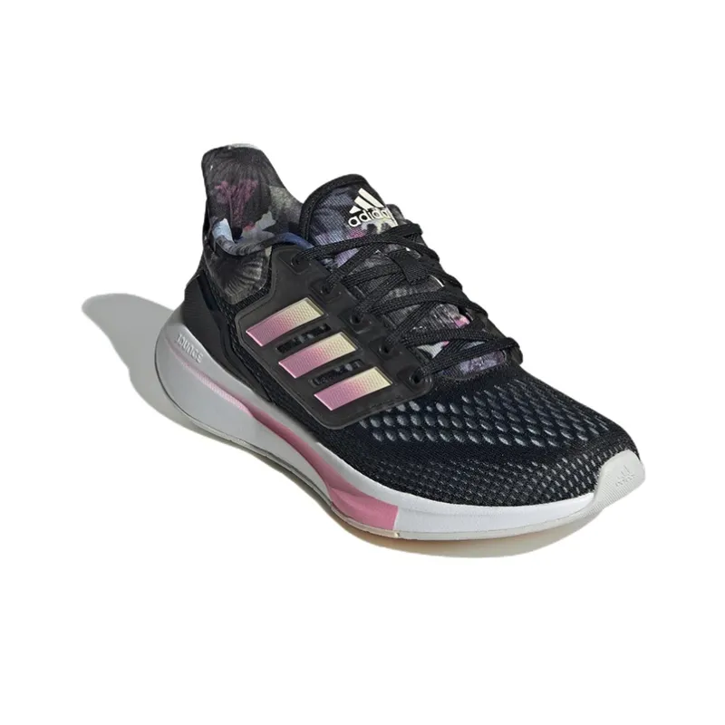 Adidas EQ21 Run Slip Resistant, Abrasion Resistant, Breathable Low Top Running Shoes Women's Black Pink-2