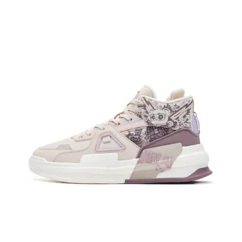 Erke Battery Panda Slip Resistant Cushioning High Top Skateboard Shoes Women's Gray Purple