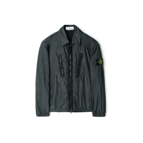 STONE ISLAND Jackets Men Charcoal Gray