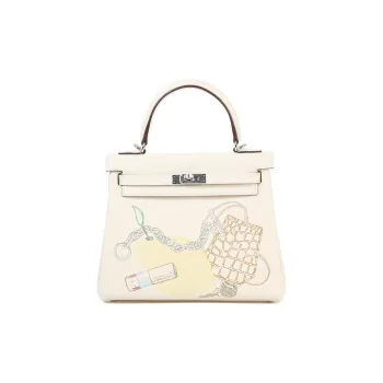 HERMES Kelly Swift Calfskin Kelly Bag Handbags Women's I2 Nata Cream White