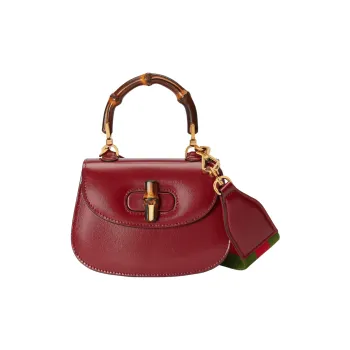 GUCCI Bamboo 1947 Leather Bamboo Bag Handbag, Shoulder Bag Mini Women's Terracotta