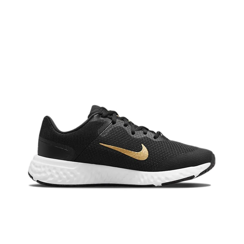 Nike Revolution 6 4E Wide 'Black Metallic Gold' Gs-1