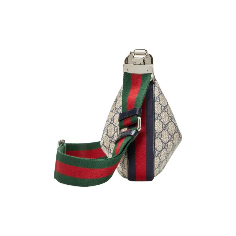 GUCCI Attache Canvas Leather Trim Dumpling Bag, Portable Crossbody Bag, Shoulder Bag Women's-3