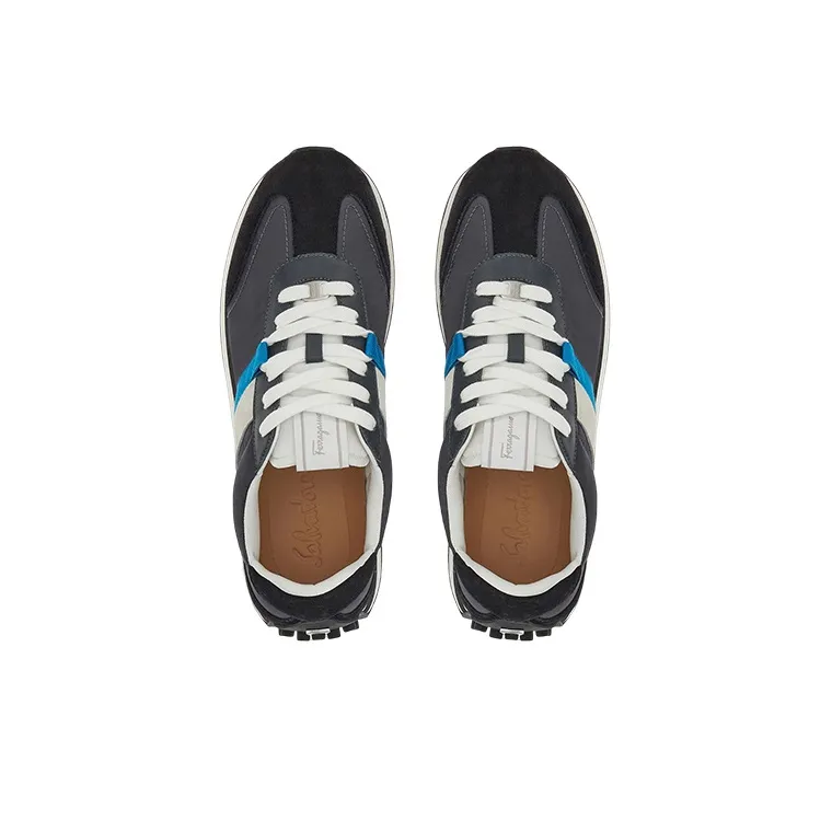 Ferragamo Casual Shoes Women's Low Top Gray/Black/Blue-2