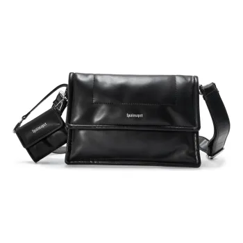 FPA Polyester Synthetic Leather Messenger Bag Shoulder Bag Crossbody Bag Regular Unisex Black