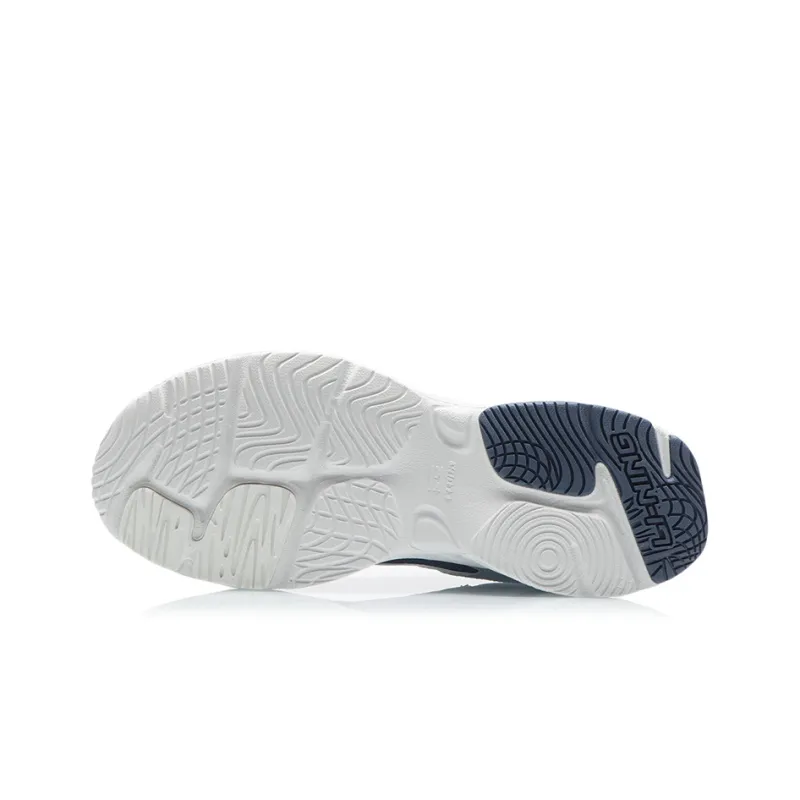 LiNing Slip Resistant, Abrasion Resistant, Lightweight Low Top Sports Casual Shoes Men's White Blue-4