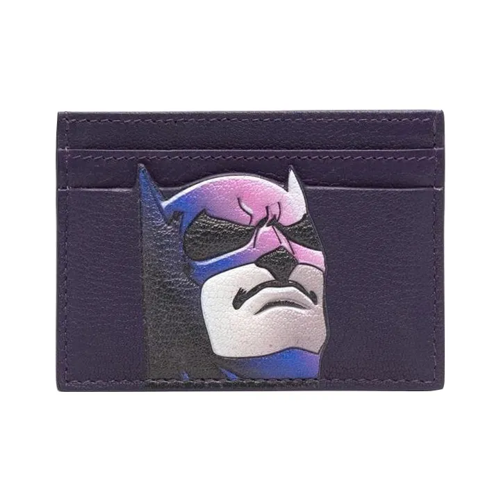 Lanvin DC COMICS Collaboration Lambskin Card Holder Men's Purple-0